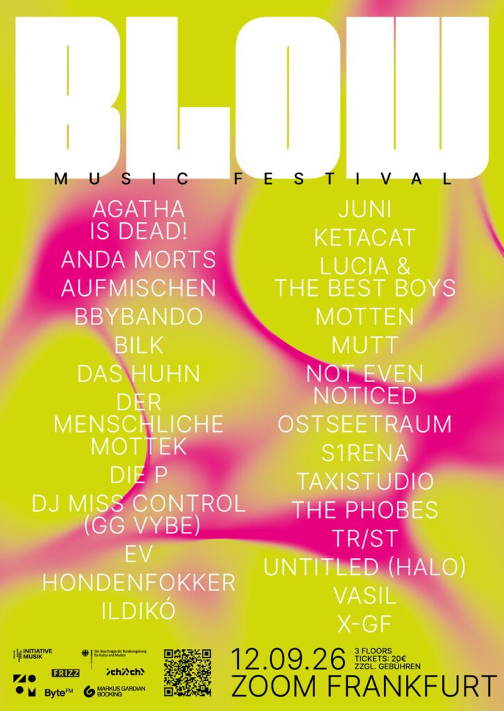 Blow Music Festival - Plakat mit allen angekündigten Künstlern.